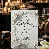 Monochromatic Ivory White Romantic Garden Kaart