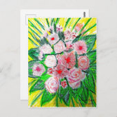 Monochromatic, Rosas, Dianthus caryophyllus,  Gerb Briefkaart (Voorkant / Achterkant)