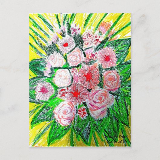 Monochromatic, Rosas, Dianthus caryophyllus,  Gerb Briefkaart (Voorkant)