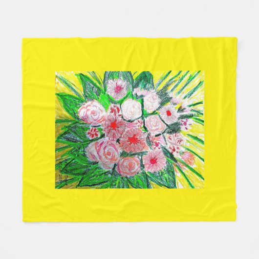 Monochromatic, Rosas, Dianthus caryophyllus, Gerb Fleece Deken (Voorkant (Horizontaal))