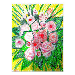 Monochromatic, Rosas, Dianthus caryophyllus, Gerb Foto Afdruk