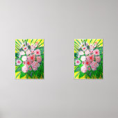 Monochromatic, Rosas, Dianthus caryophyllus, Gerb Muurkunst Sets (Voorkant)