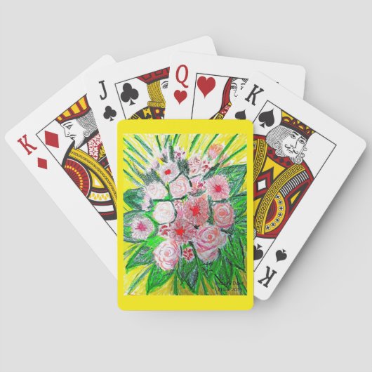 Monochromatic, Rosas, Dianthus caryophyllus,  Gerb Pokerkaarten (Achterkant)