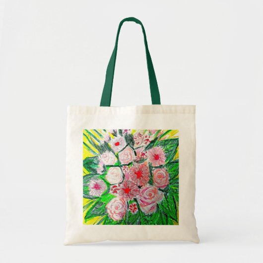 Monochromatic, Rosas, Dianthus caryophyllus,  Gerb Tote Bag (Voorkant)