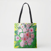 Monochromatic, Rosas, Dianthus caryophyllus, Gerb Tote Bag (Voorkant)