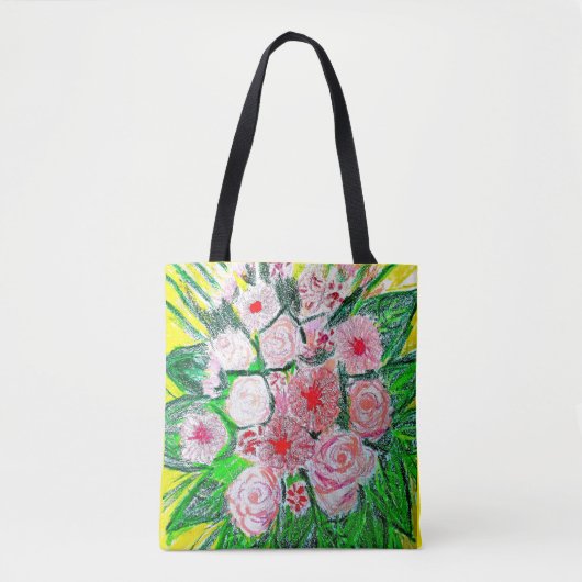 Monochromatic, Rosas, Dianthus caryophyllus, Gerb Tote Bag (Voorkant)