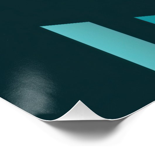 Monochromatic Turquoise Isometric Staircase Maze Perfect Poster (Hoek)