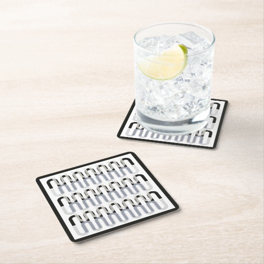 Monochromatisch art deco retro design kartonnen onderzetters (Insitu)