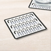 Monochromatisch art deco retro design kartonnen onderzetters (Schuin)