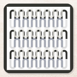 Monochromatisch art deco retro design kartonnen onderzetters