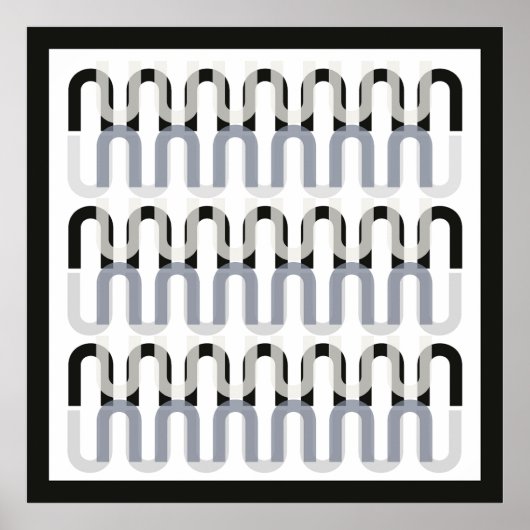 Monochromatisch art deco retro design poster (Voorkant)