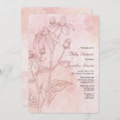 monochromatisch Baby shower Kaart (Voorkant / Achterkant)