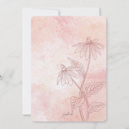 monochromatisch Baby shower Kaart (Achterkant)