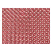 Monochromatisch Barok Bloemenpatroon, Wit op Rood Tafelkleed (Voorkant (Horizontaal))