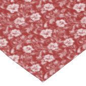 Monochromatisch Barok Bloemenpatroon, Wit op Rood Tafelkleed (Gekanteld)