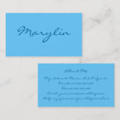 Monochromatisch in Cotton Snoep Blue Visitekaartje (Voorkant / Achterkant)