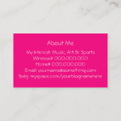 Monochromatisch in roze frambozen visitekaartje (Achterkant)