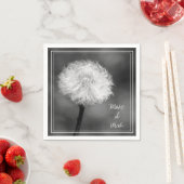 Monochromatisch Maak een Wens Paardenbloem Papier  Servet (Insitu)