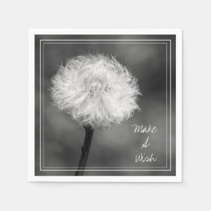 Monochromatisch Maak een Wens Paardenbloem Papier  Servet