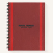 Monochromatisch rood leder notitieboek (Voorkant)