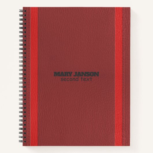 Monochromatisch rood leder notitieboek (Voorkant)