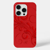 Monochromatisch rood wervelmonogram Case-Mate iPhone case (Achterkant)
