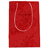 Monochromatisch rood wervelmonogram medium cadeauzakje