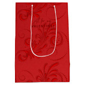 Monochromatisch rood wervelmonogram medium cadeauzakje (Achterkant)