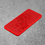 Monochromatisch rood wervelmonogram samsung galaxy hoesje<br><div class="desc">Elegante rode textuur met een elegante rode werveling,  monochromatisch ontwerp.  monogram. Een minimalistisch eenvoudig telefoonhoesontwerp zou een perfect cadeau voor de Valentijnsdag zijn.</div>