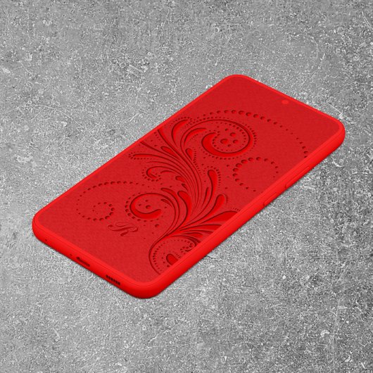Monochromatisch rood wervelmonogram samsung galaxy hoesje