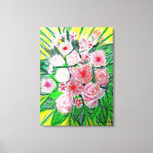 Monochromatisch, Rosas, Dianthus caryophyllus, Ger Canvas Afdruk (Voorkant)