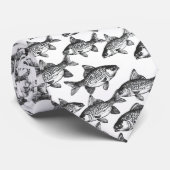 monochromatisch vispatroon stropdas (Opgerold)