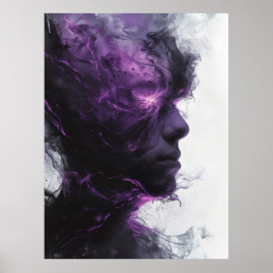Monochromatisch zijportret van een figuurlijk silh poster