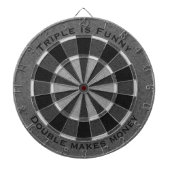 Monochromatisch Zwart Wit Custom Phrase Naam Dartbord (Voorkant)