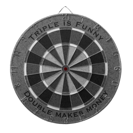 Monochromatisch Zwart Wit Custom Phrase Naam Dartbord (Voorkant)