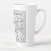 Monochromatische Abstracte Foral Latte-Mok Latte Mok (Rechts)