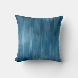 Monochromatische Abstracte penseelstreken, blauw Kussen