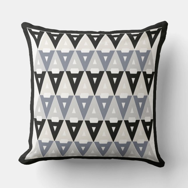 Monochromatische art deco retro design kussen (Voorkant)