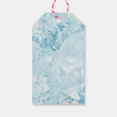 Monochromatische Blauwe Floral Gift Labels Cadeaulabel (Achterkant)