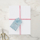 Monochromatische Blauwe Floral Gift Labels Cadeaulabel (Met Touw)