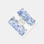 Monochromatische Blauwe Floral Wedding Paper Napki Servet (Hoek)