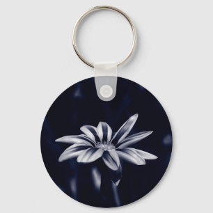 Monochromatische Blauwe Gazania Bloem Fotografie Sleutelhanger
