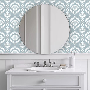 Monochromatische Blauwe Geometrische Behang