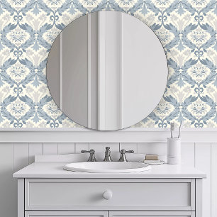 Monochromatische blauwe krans behang