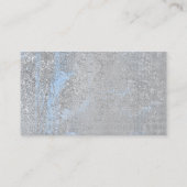 Monochromatische Blauwe Stripes Delicate Glam Silv Visitekaartje (Achterkant)