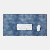Monochromatische Blauwe Waterverf Patroon Bureaumat (Keyboard & Muis)