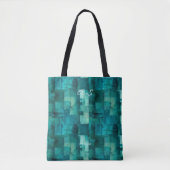 Monochromatische Blauwgroen Abstracte gepersonalis Tote Bag (Voorkant)