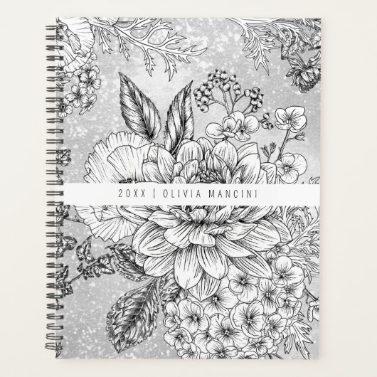 Monochromatische  bloem planner (Voorkant)