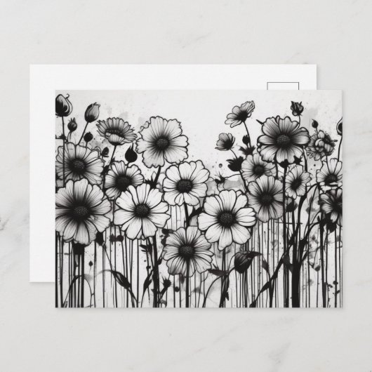 Monochromatische bloemensymfonie briefkaart (Voorkant / Achterkant)