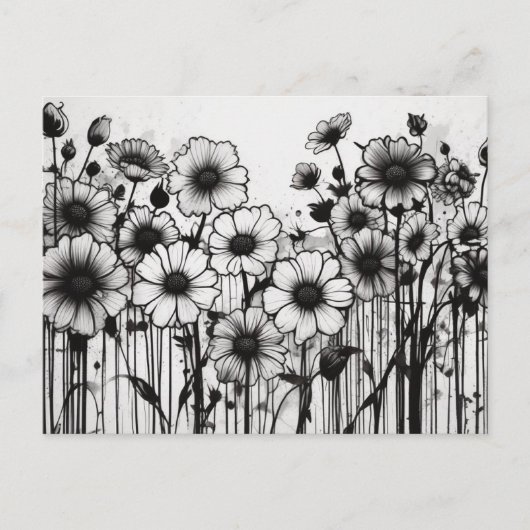Monochromatische bloemensymfonie briefkaart (Voorkant)